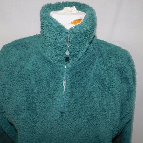 Eddie Bauer Womens S Green Quest Plush 2.0 1/4 Zip Teddy Fleece Sweater - Picture 2 of 7